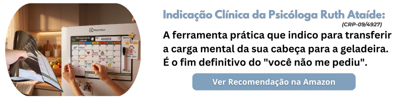 Indicação da Psicóloga Ruth Ataíde para Planner Magnético de Geladeira na Amazon, ideal para dividir tarefas e aliviar a síndrome da mulher maravilha.